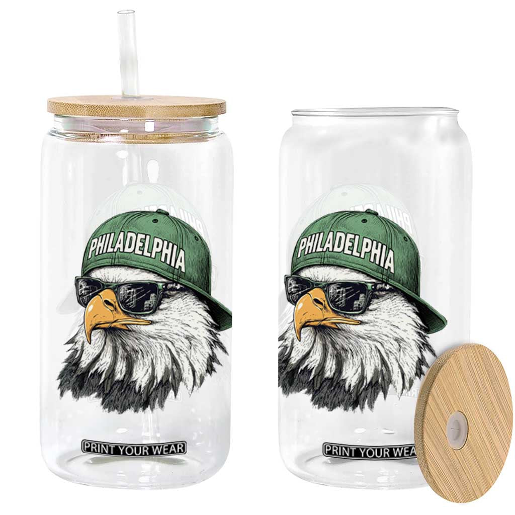 Philadelphia Fan Glass Can Retro Eagle Sports Fan TS10 Print Your Wear