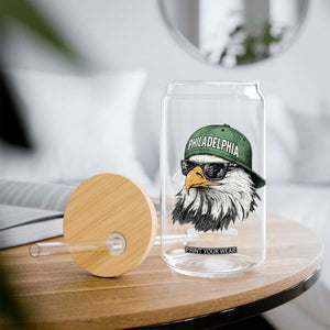 Philadelphia Fan Glass Can Retro Eagle Sports Fan TS10 Print Your Wear