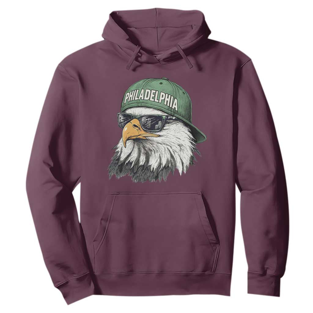 Philadelphia Fan Hoodie Retro Eagle Sports Fan TS10 Maroon Print Your Wear