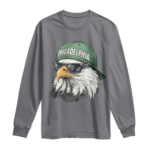 Philadelphia Fan Long Sleeve Shirt Retro Eagle Sports Fan TS10 Charcoal Print Your Wear