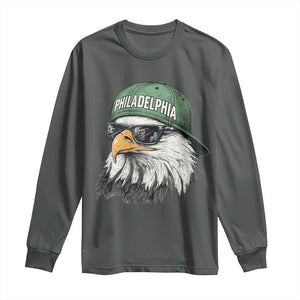 Philadelphia Fan Long Sleeve Shirt Retro Eagle Sports Fan TS10 Dark Heather Print Your Wear