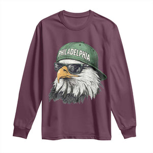 Philadelphia Fan Long Sleeve Shirt Retro Eagle Sports Fan TS10 Maroon Print Your Wear
