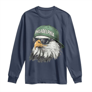 Philadelphia Fan Long Sleeve Shirt Retro Eagle Sports Fan TS10 Navy Print Your Wear