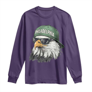 Philadelphia Fan Long Sleeve Shirt Retro Eagle Sports Fan TS10 Purple Print Your Wear