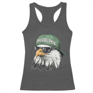 Philadelphia Fan Racerback Tank Top Retro Eagle Sports Fan TS10 Dark Heather Print Your Wear