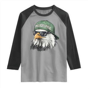 Philadelphia Fan Raglan Shirt Retro Eagle Sports Fan TS10 Sport Gray Black Print Your Wear