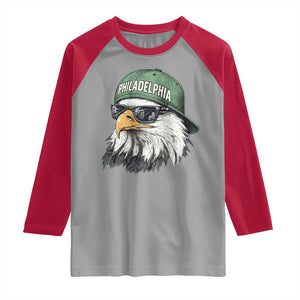 Philadelphia Fan Raglan Shirt Retro Eagle Sports Fan TS10 Sport Gray Red Print Your Wear