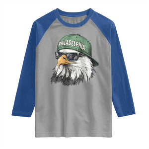Philadelphia Fan Raglan Shirt Retro Eagle Sports Fan TS10 Sport Gray Royal Print Your Wear