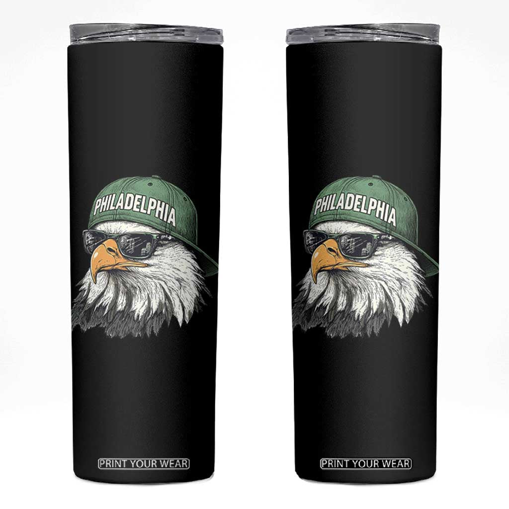 Philadelphia Fan Skinny Tumbler Retro Eagle Sports Fan TS10 Black Print Your Wear