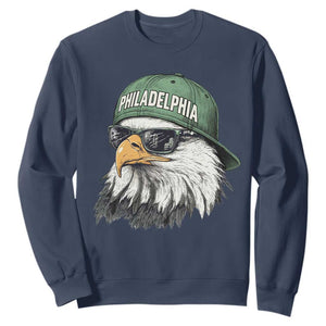Philadelphia Fan Sweatshirt Retro Eagle Sports Fan TS10 Navy Print Your Wear
