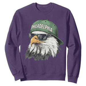 Philadelphia Fan Sweatshirt Retro Eagle Sports Fan TS10 Purple Print Your Wear