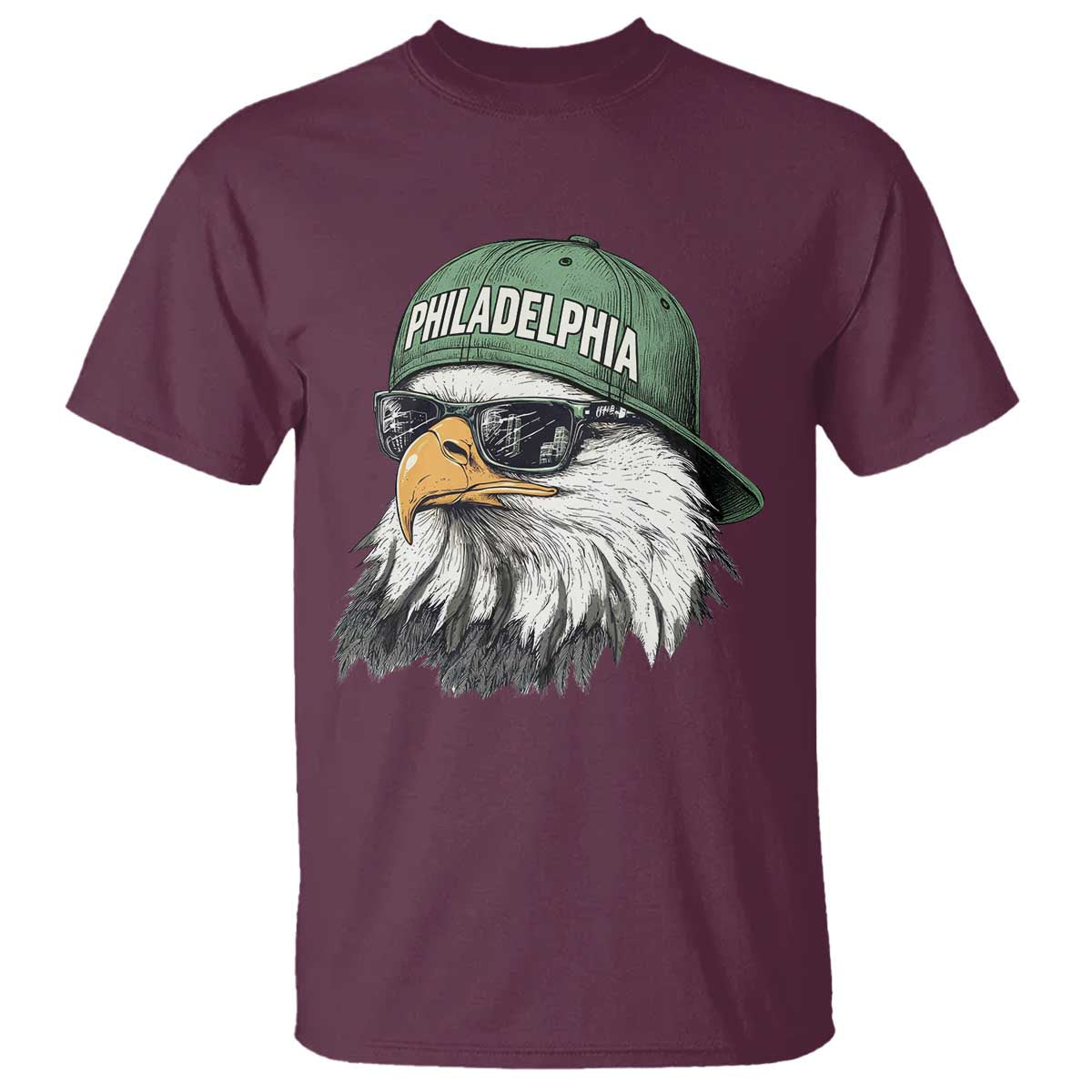 Philadelphia Fan T Shirt Retro Eagle Sports Fan TS10 Maroon Print Your Wear