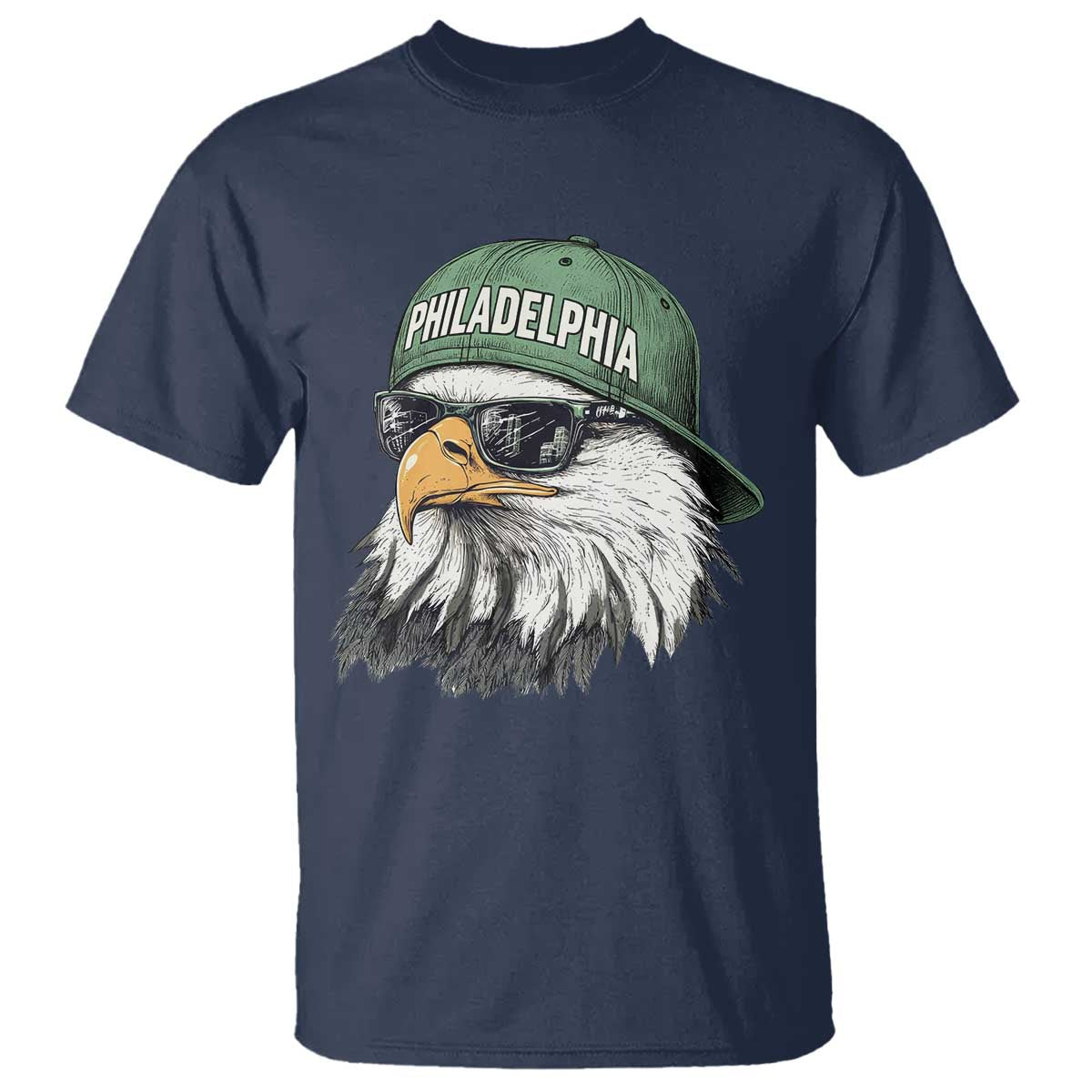 Philadelphia Fan T Shirt Retro Eagle Sports Fan TS10 Navy Print Your Wear