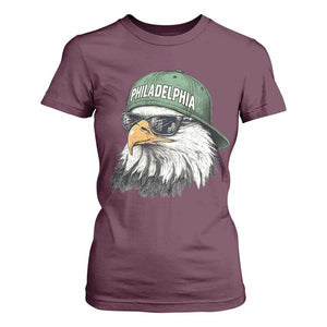 Philadelphia Fan T Shirt For Women Retro Eagle Sports Fan TS10 Maroon Print Your Wear