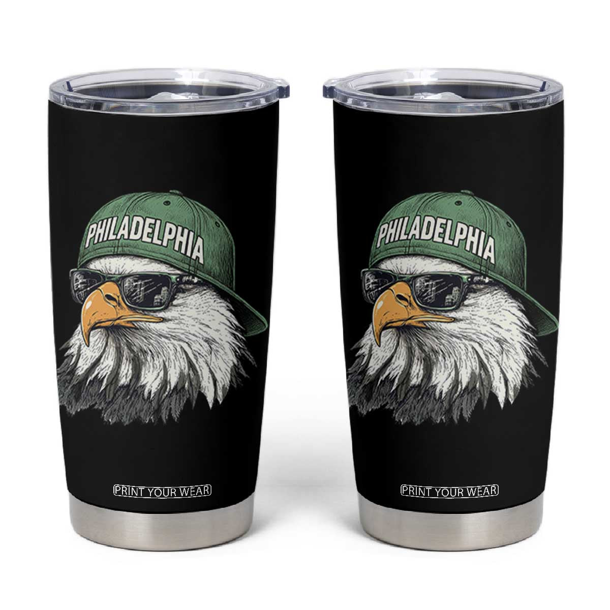 Philadelphia Fan Tumbler Cup Retro Eagle Sports Fan TS10 Black Print Your Wear