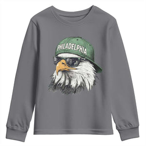 Philadelphia Fan Youth Sweatshirt Retro Eagle Sports Fan TS10 Charcoal Print Your Wear