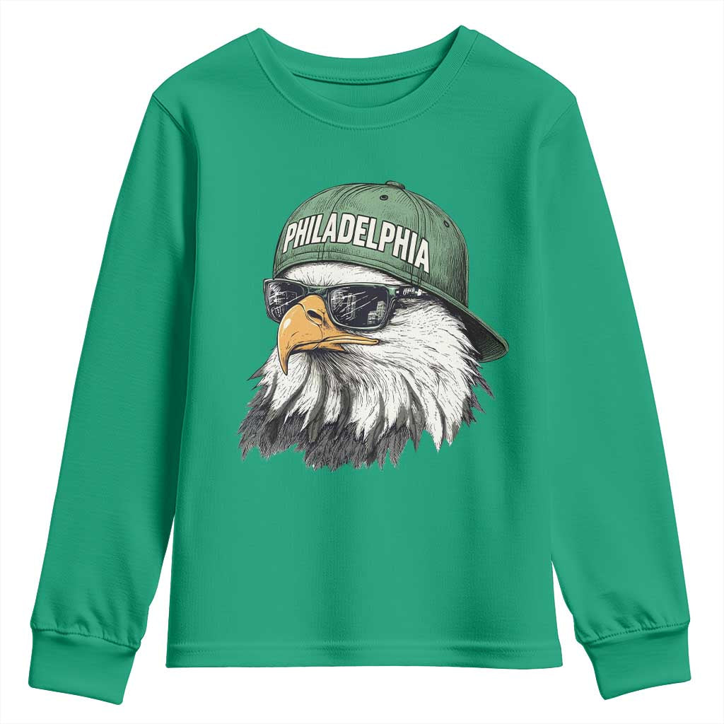 Philadelphia Fan Youth Sweatshirt Retro Eagle Sports Fan TS10 Irish Green Print Your Wear