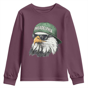 Philadelphia Fan Youth Sweatshirt Retro Eagle Sports Fan TS10 Maroon Print Your Wear