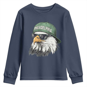 Philadelphia Fan Youth Sweatshirt Retro Eagle Sports Fan TS10 Navy Print Your Wear