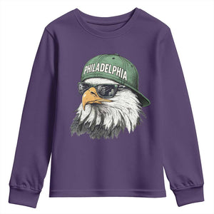 Philadelphia Fan Youth Sweatshirt Retro Eagle Sports Fan TS10 Purple Print Your Wear