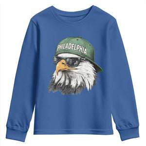 Philadelphia Fan Youth Sweatshirt Retro Eagle Sports Fan TS10 Royal Blue Print Your Wear