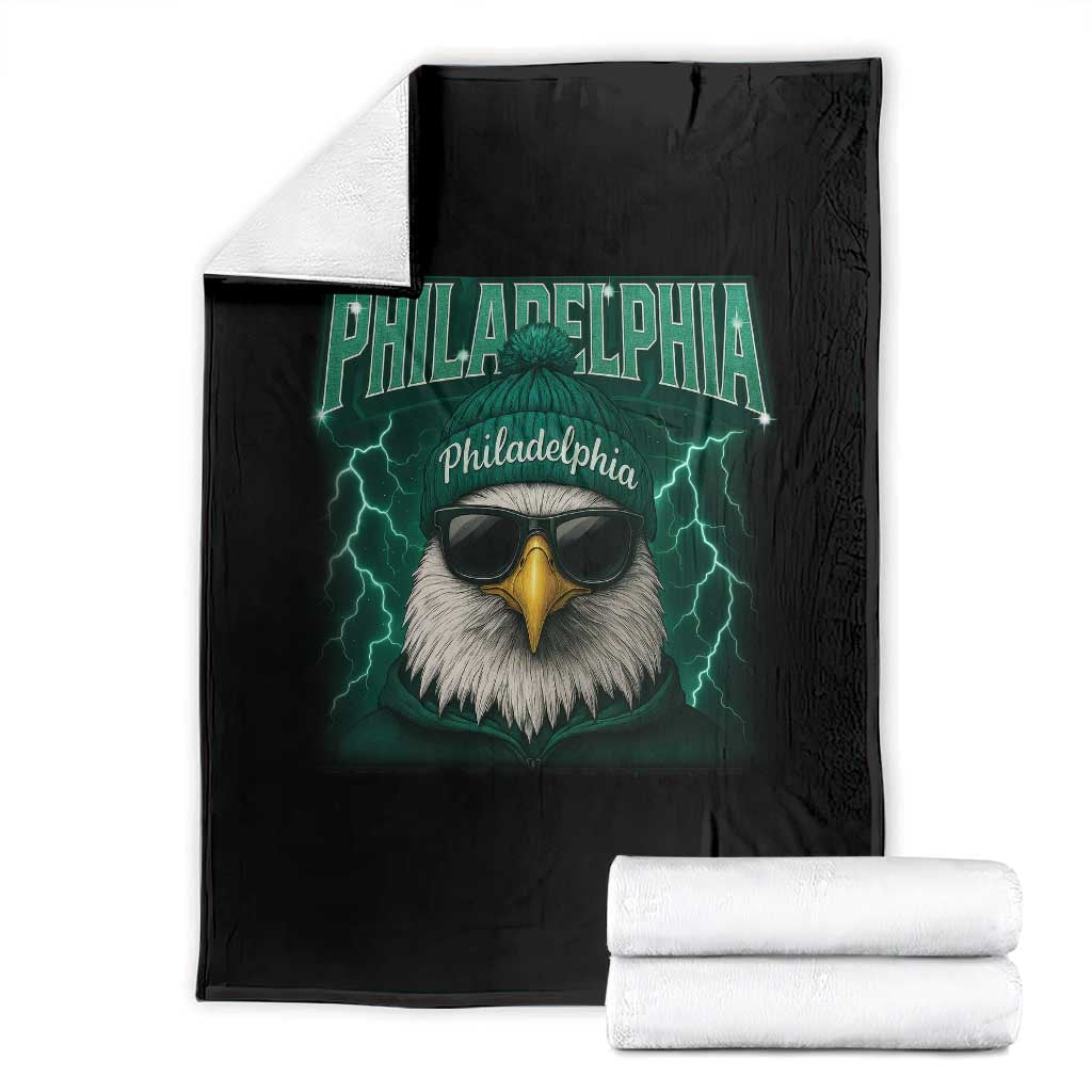 Philadelphia Fan Throw Blanket Retro Eagle Bootleg Sports Fan TS10 Black Print Your Wear