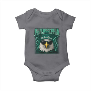Philadelphia Fan Baby Onesie Retro Eagle Bootleg Sports Fan TS10 Charcoal Print Your Wear