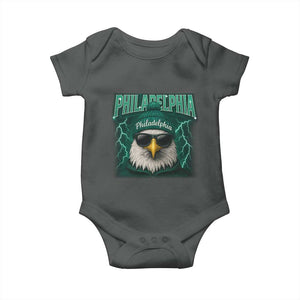 Philadelphia Fan Baby Onesie Retro Eagle Bootleg Sports Fan TS10 Dark Heather Print Your Wear