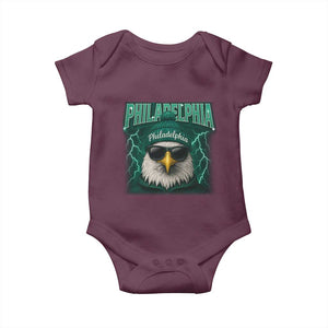 Philadelphia Fan Baby Onesie Retro Eagle Bootleg Sports Fan TS10 Maroon Print Your Wear