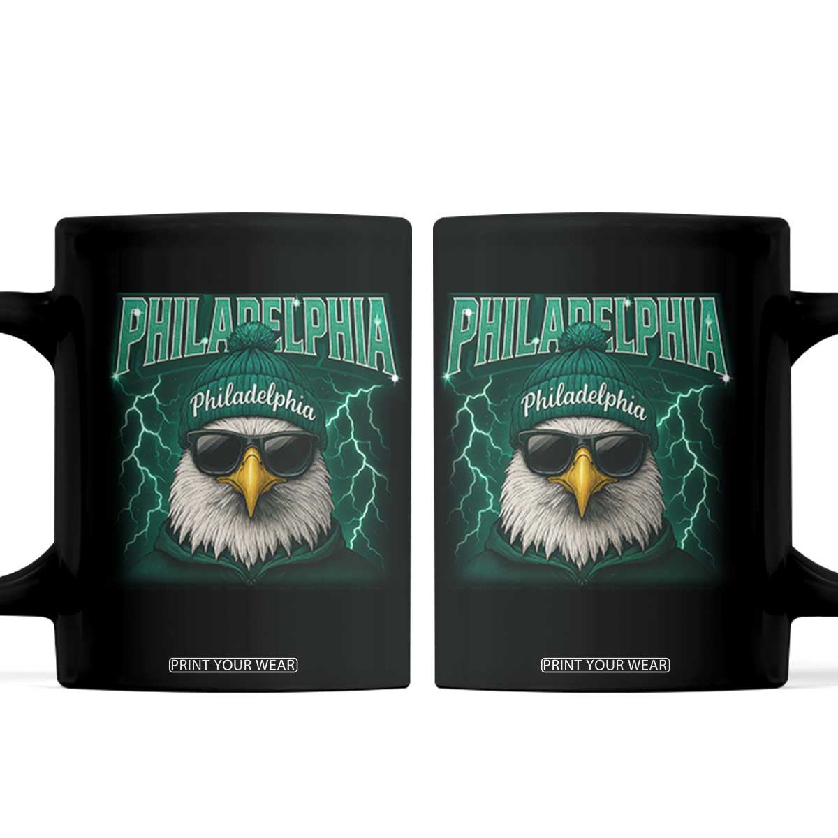 Philadelphia Fan Coffee Mug Retro Eagle Bootleg Sports Fan TS10 Black Print Your Wear