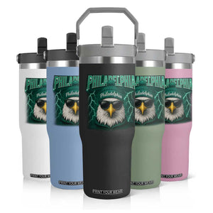 Philadelphia Fan Flip Straw Tumbler Retro Eagle Bootleg Sports Fan TS10 Print Your Wear