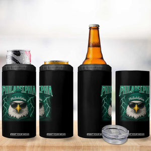 Philadelphia Fan 4 in 1 Can Cooler Tumbler Retro Eagle Bootleg Sports Fan TS10 Print Your Wear