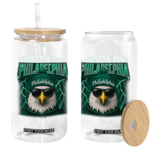 Philadelphia Fan Glass Can Retro Eagle Bootleg Sports Fan TS10 Print Your Wear