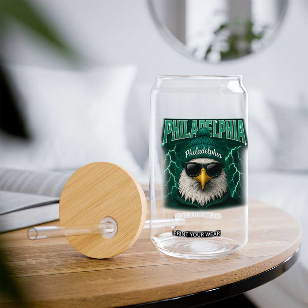 Philadelphia Fan Glass Can Retro Eagle Bootleg Sports Fan TS10 Print Your Wear