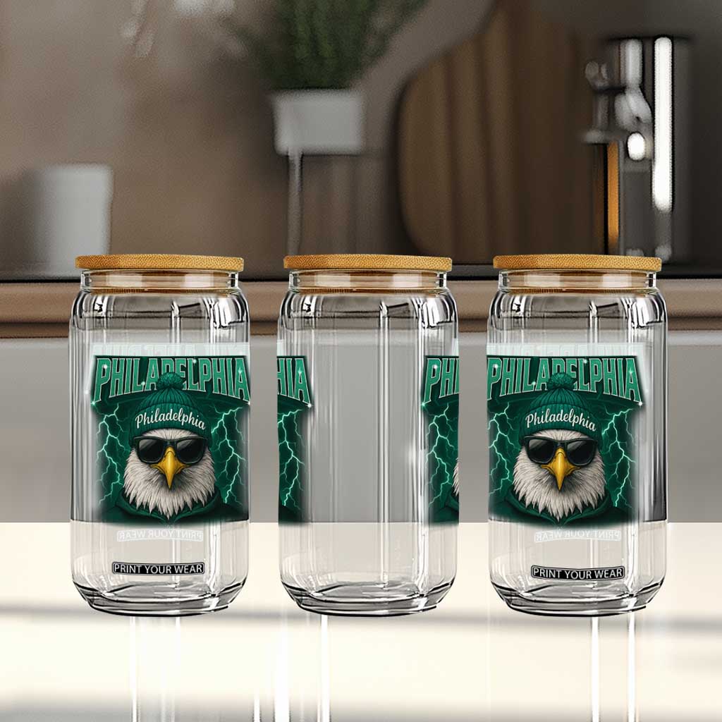 Philadelphia Fan Glass Can Retro Eagle Bootleg Sports Fan TS10 Print Your Wear
