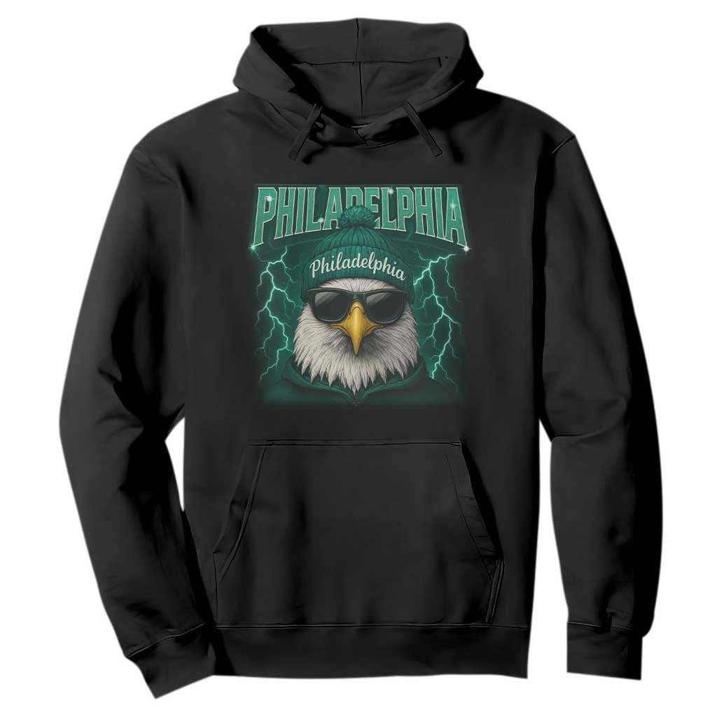 Philadelphia Fan Hoodie Retro Eagle Bootleg Sports Fan TS10 Black Print Your Wear