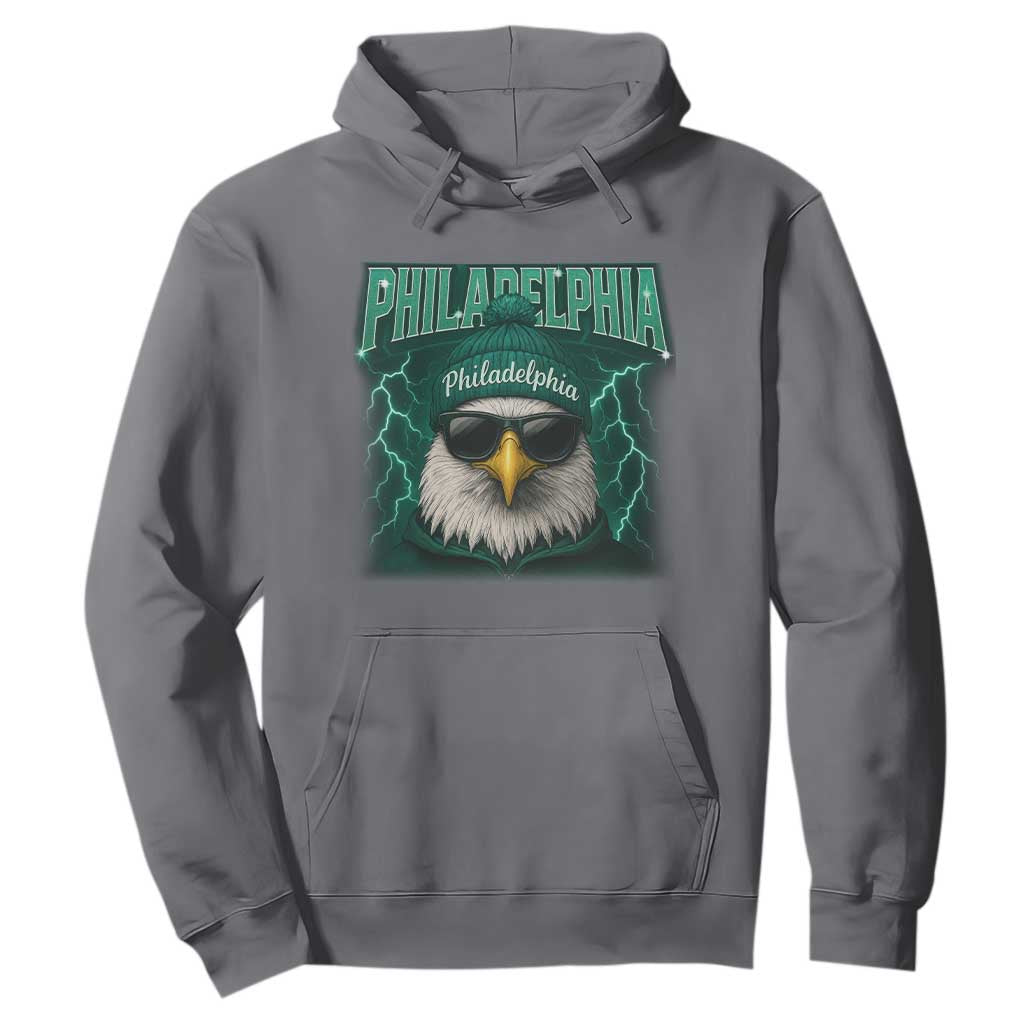 Philadelphia Fan Hoodie Retro Eagle Bootleg Sports Fan TS10 Charcoal Print Your Wear