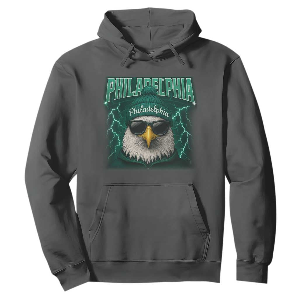 Philadelphia Fan Hoodie Retro Eagle Bootleg Sports Fan TS10 Dark Heather Print Your Wear