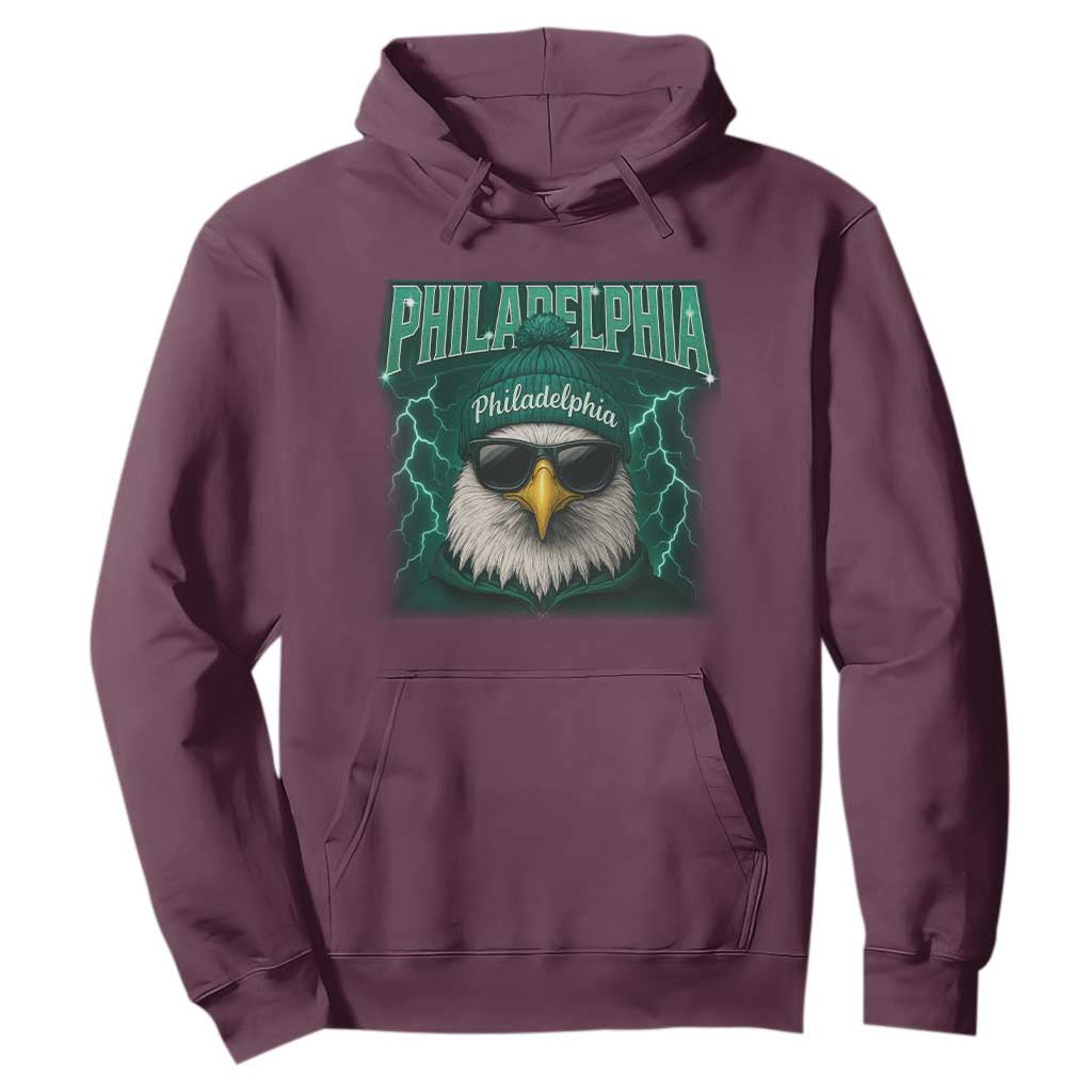 Philadelphia Fan Hoodie Retro Eagle Bootleg Sports Fan TS10 Maroon Print Your Wear