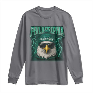 Philadelphia Fan Long Sleeve Shirt Retro Eagle Bootleg Sports Fan TS10 Charcoal Print Your Wear