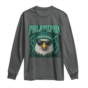 Philadelphia Fan Long Sleeve Shirt Retro Eagle Bootleg Sports Fan TS10 Dark Heather Print Your Wear