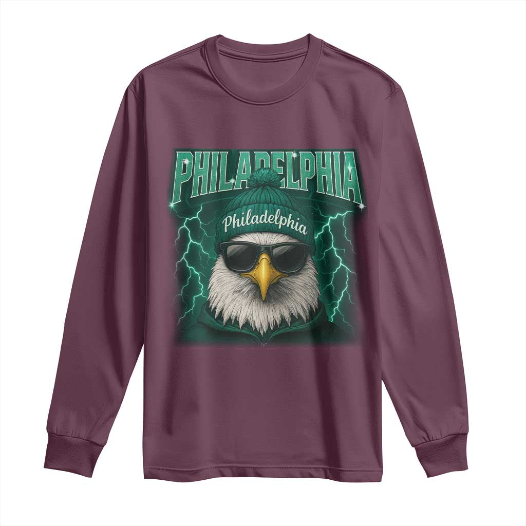 EF Game Day Long Sleeve Shirt Retro Bootleg Sports Fan TS10 Maroon Print Your Wear