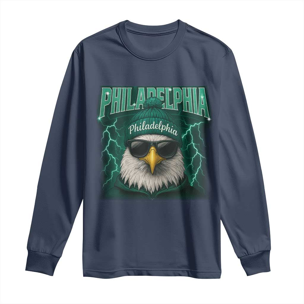EF Game Day Long Sleeve Shirt Retro Bootleg Sports Fan TS10 Navy Print Your Wear