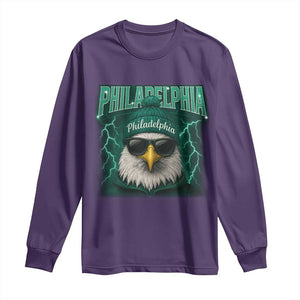 Philadelphia Fan Long Sleeve Shirt Retro Eagle Bootleg Sports Fan TS10 Purple Print Your Wear