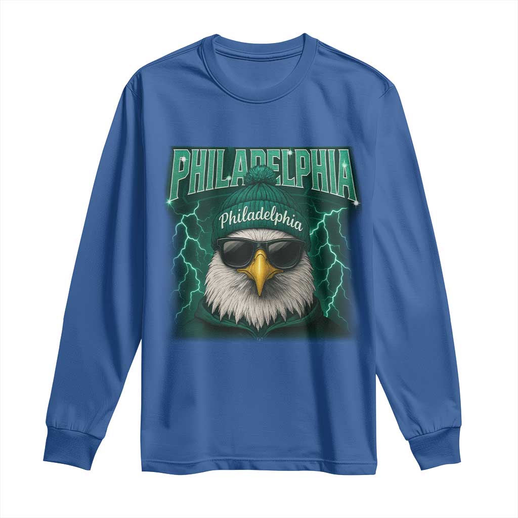 EF Game Day Long Sleeve Shirt Retro Bootleg Sports Fan TS10 Royal Blue Print Your Wear