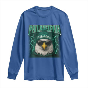 Philadelphia Fan Long Sleeve Shirt Retro Eagle Bootleg Sports Fan TS10 Royal Blue Print Your Wear