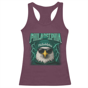 Philadelphia Fan Racerback Tank Top Retro Eagle Bootleg Sports Fan TS10 Maroon Print Your Wear