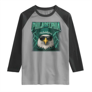 Philadelphia Fan Raglan Shirt Retro Eagle Bootleg Sports Fan TS10 Sport Gray Black Print Your Wear