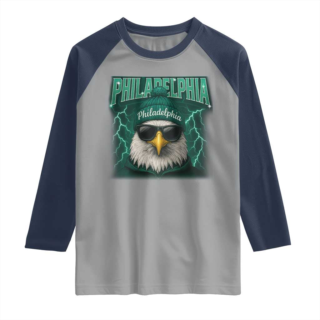 EF Game Day Raglan Shirt Retro Bootleg Sports Fan TS10 Sport Gray Navy Print Your Wear