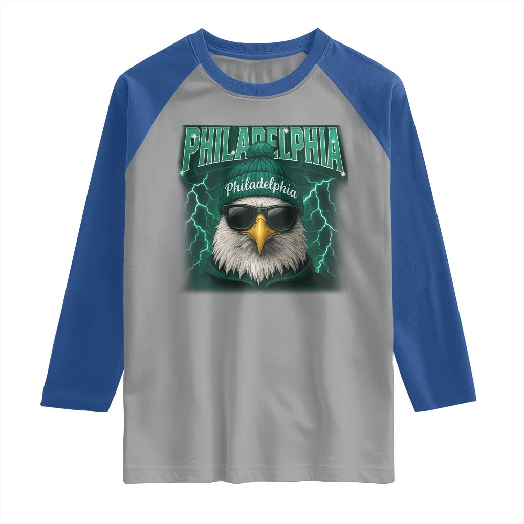 EF Game Day Raglan Shirt Retro Bootleg Sports Fan TS10 Sport Gray Royal Print Your Wear